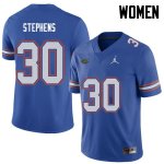 Women's Florida Gators #30 Garrett Stephens NCAA Jordan Brand Royal Authentic Stitched College Football Jersey HOQ1062AR